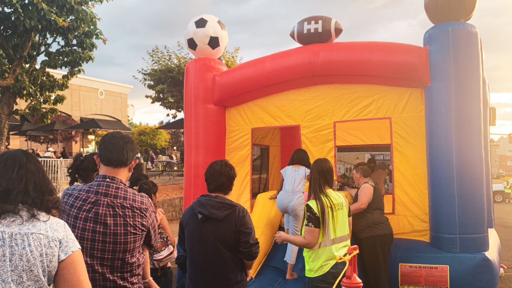 bounce house form bethany athletic club at the bethany village summer concerts 2023
